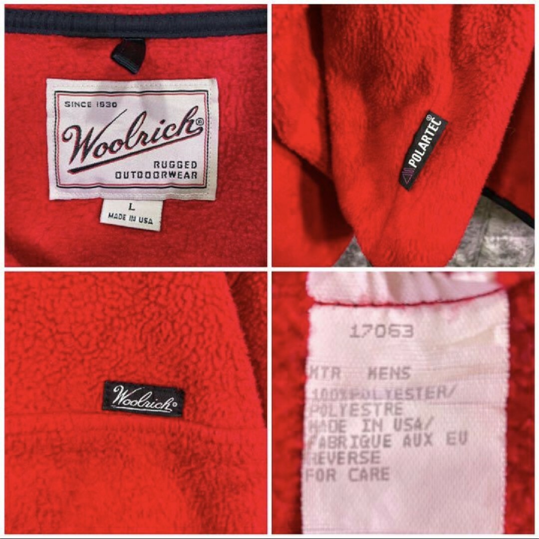 WOOLRICH(ウールリッチ)のWOOLRICH ウールリッチ USA 古着 フリースジャケットシンチラスナップ メンズのトップス(ニット/セーター)の商品写真