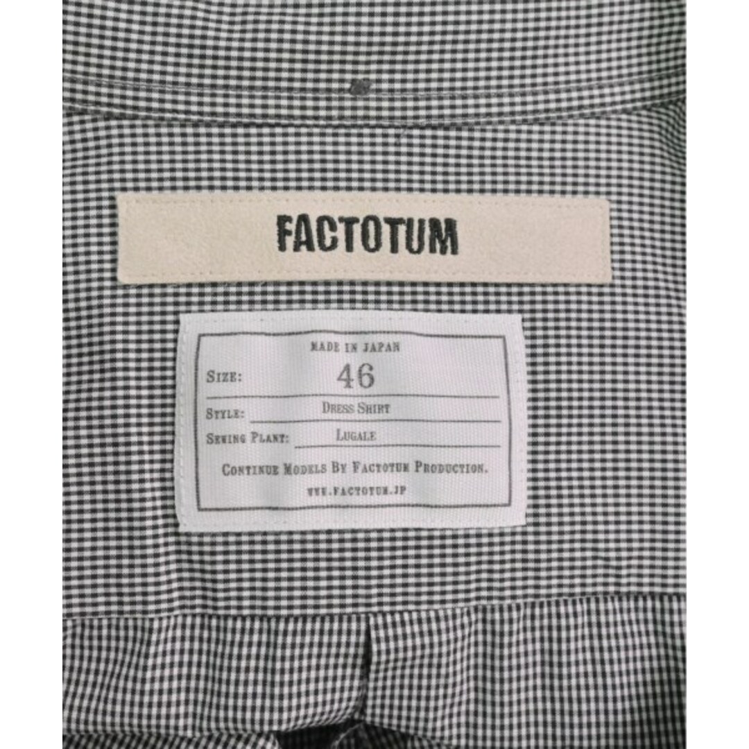 FACTOTUM(ファクトタム)のFACTOTUM カジュアルシャツ 46(M位) 黒x白(ギンガムチェック) 【古着】【中古】 メンズのトップス(シャツ)の商品写真