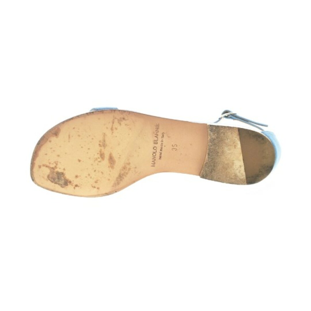 MANOLO BLAHNIK(マノロブラニク)のMANOLO BLAHNIK サンダル 35(21.5cm位) 水色 【古着】【中古】 レディースの靴/シューズ(サンダル)の商品写真