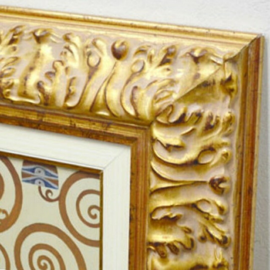 イタリア輸入　グスタフ・クリムト作品　『生命の樹』　ゴールド額縁　前面ガラス張り