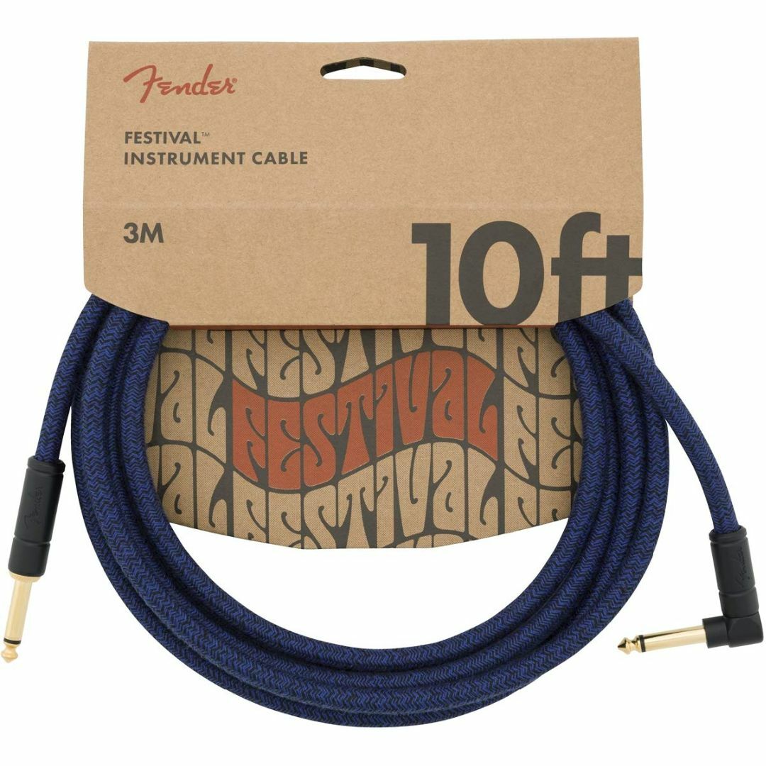 Fender ケーブル 10' Angled Cable, Blue Dream