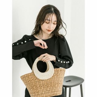 ラブティックボンボン(La boutique BonBon)の【ブラック】ロングカフスパール釦カットソー(カットソー(長袖/七分))