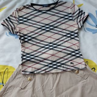 バーバリー(BURBERRY)の最終　S　160 バーバリー　上下　スカート　Tシャツ　セットアップ(スカート)