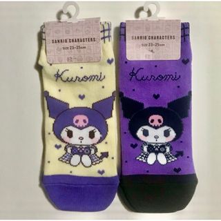 サンリオ(サンリオ)のサンリオ💜クロミ💜 ガーリー ソックス 💜2点セット💜イエロー&パープル(キャラクターグッズ)