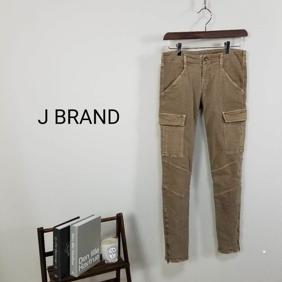 JBRAND美シルエットダメージ加工スキニーカーゴパンツ25茶USAセレブ