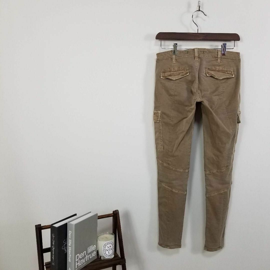 JBRAND美シルエットダメージ加工スキニーカーゴパンツ25茶USAセレブ愛用