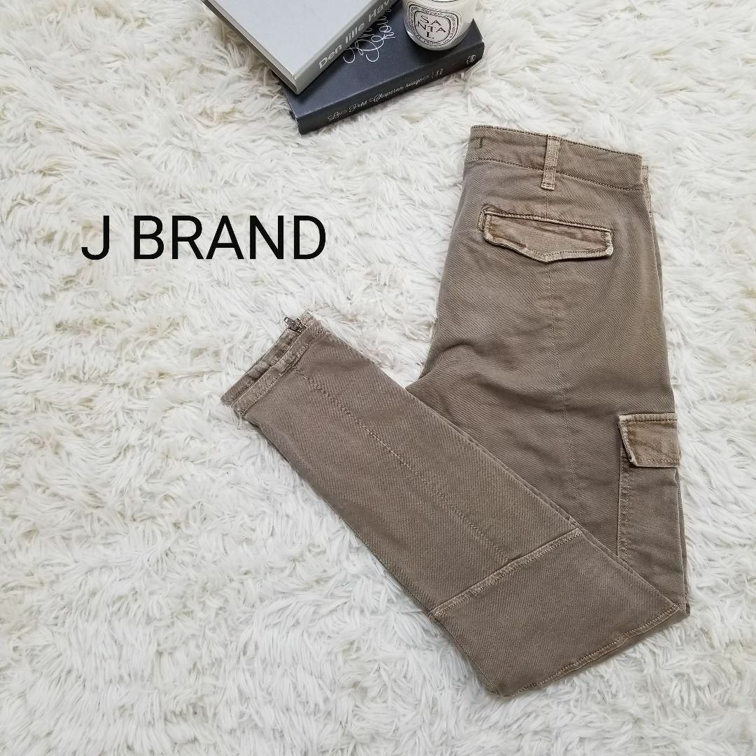 JBRAND美シルエットダメージ加工スキニーカーゴパンツ25茶USAセレブ愛用
