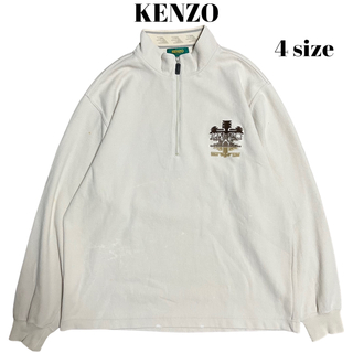 ケンゾー(KENZO)の90’s KENZO GOLF ハーフジップスウェット 刺繍ロゴ ネイティブ柄(スウェット)