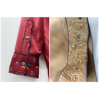 hazama 繍美が残した痕跡のロングシャツ シャツ ボルドーの通販 by