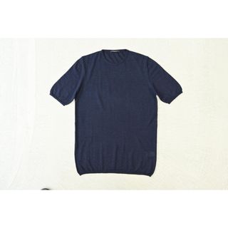 ロベルトコリーナ(ROBERTO COLLINA)のロベルトコリーナ ニットTシャツ 44 ネイビー roberto collina(ニット/セーター)