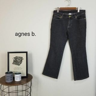 アニエスベー(agnes b.)のagnes b.SPORTストレッチフレアデニムパンツ40墨黒ウォッシュ加工(デニム/ジーンズ)