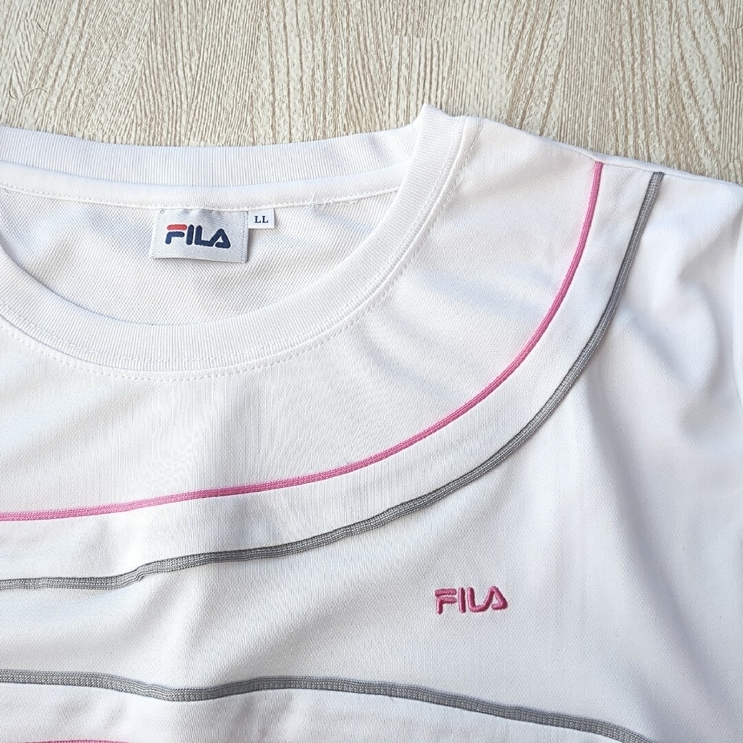 FILA(フィラ)のFILA/フィラ　半袖Ｔシャツ　スポーツＴシャツ　レディース　流線ライン スポーツ/アウトドアのゴルフ(ウエア)の商品写真