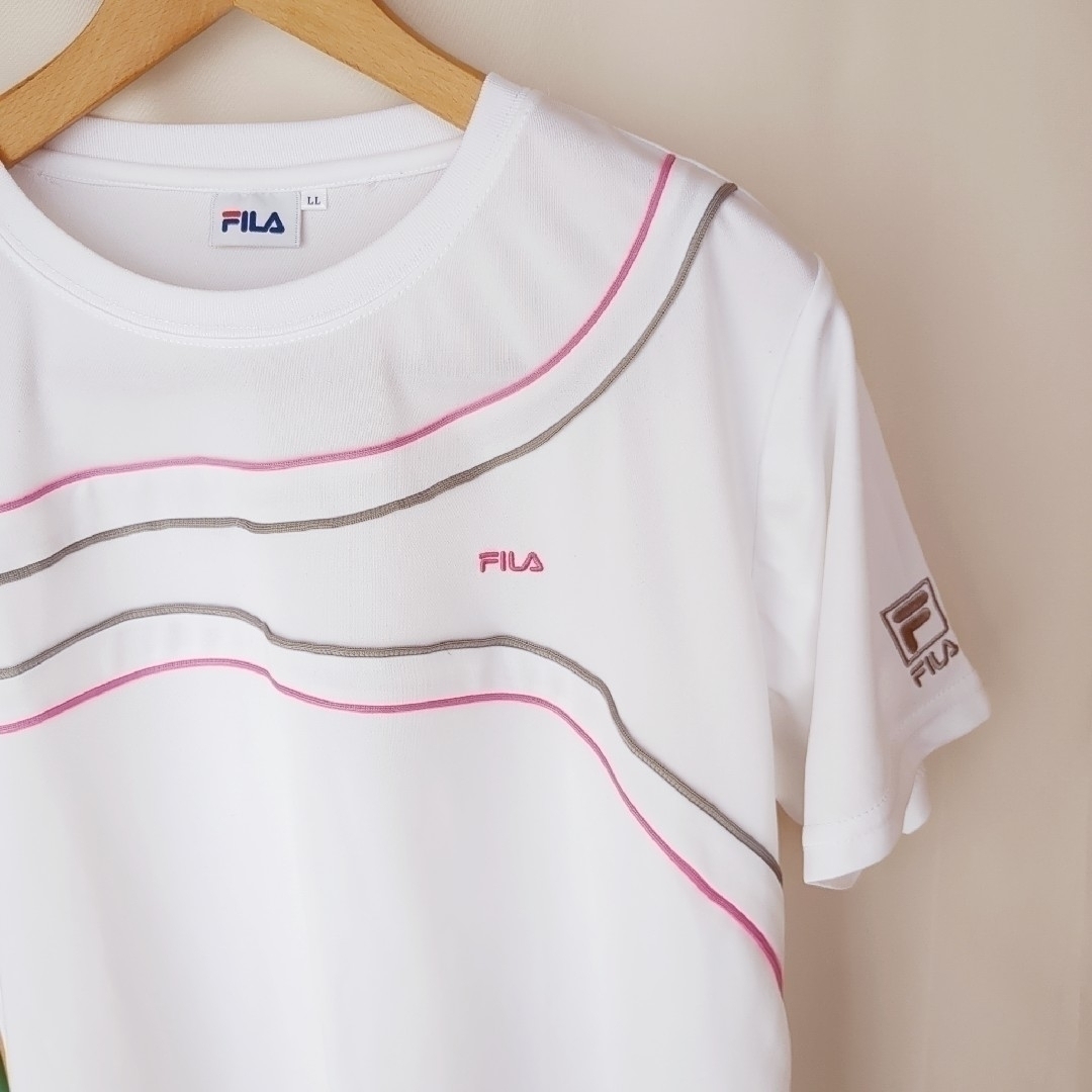 FILA(フィラ)のFILA/フィラ　半袖Ｔシャツ　スポーツＴシャツ　レディース　流線ライン スポーツ/アウトドアのゴルフ(ウエア)の商品写真