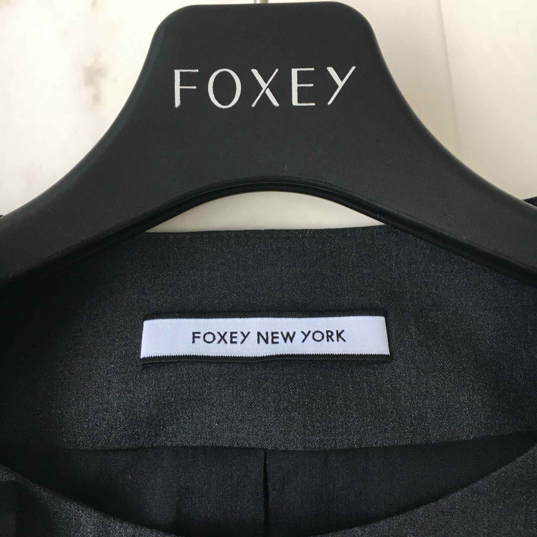 新品未使用　2023年 FOXEY フォクシー　タグ付き　ノーカラー　ジャケット