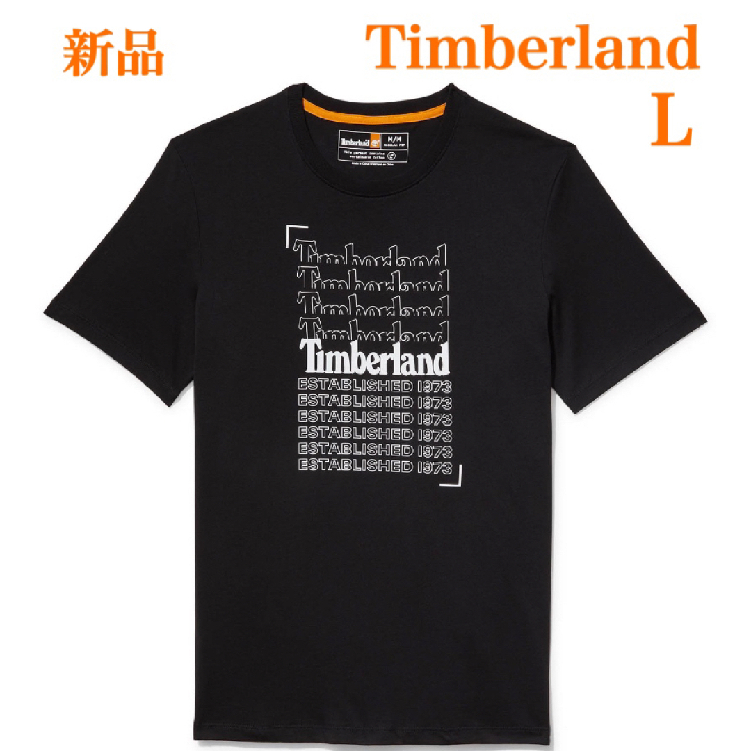 Timberland(ティンバーランド)の新品【Timberland ティンバーランド】ロゴ　半袖Ｔシャツ　ブラック　Ｌ メンズのトップス(Tシャツ/カットソー(半袖/袖なし))の商品写真