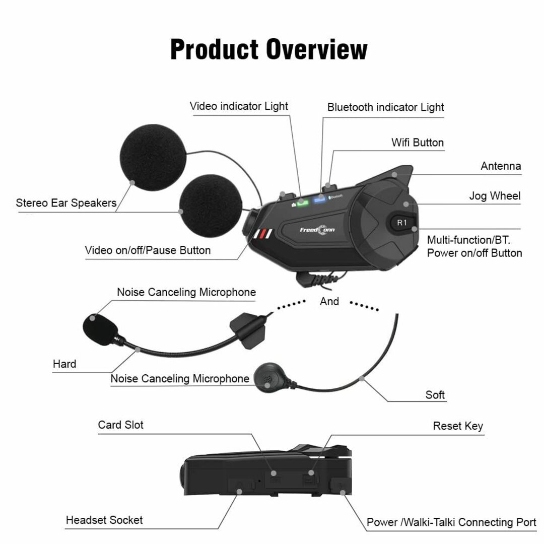 OBEST R1 Plus バイク インカム カメラ付き 「技適認証済」 IP6