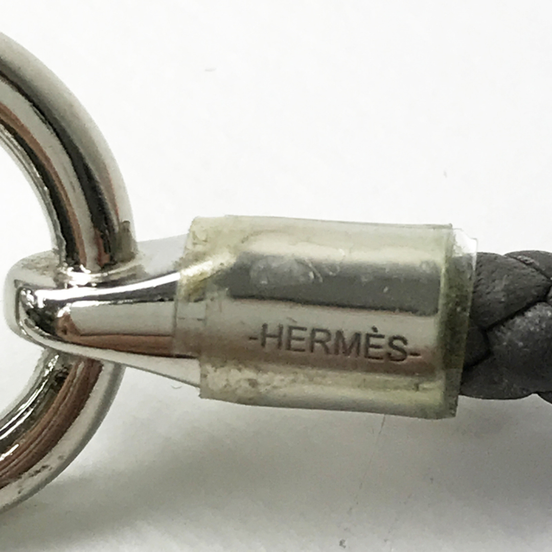 定番 人気アイテム エルメス HERMES 2021 グレナンH レザーブレスレット/グレー系 アクセサリー 編み込み 本革【2400013490870】 9