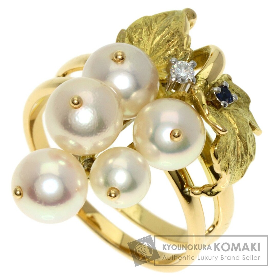 NOBUKO ISHIKAWA アコヤパール 真珠 サファイア ダイヤモンド リング・指輪 K18YG PT900 レディースのサムネイル