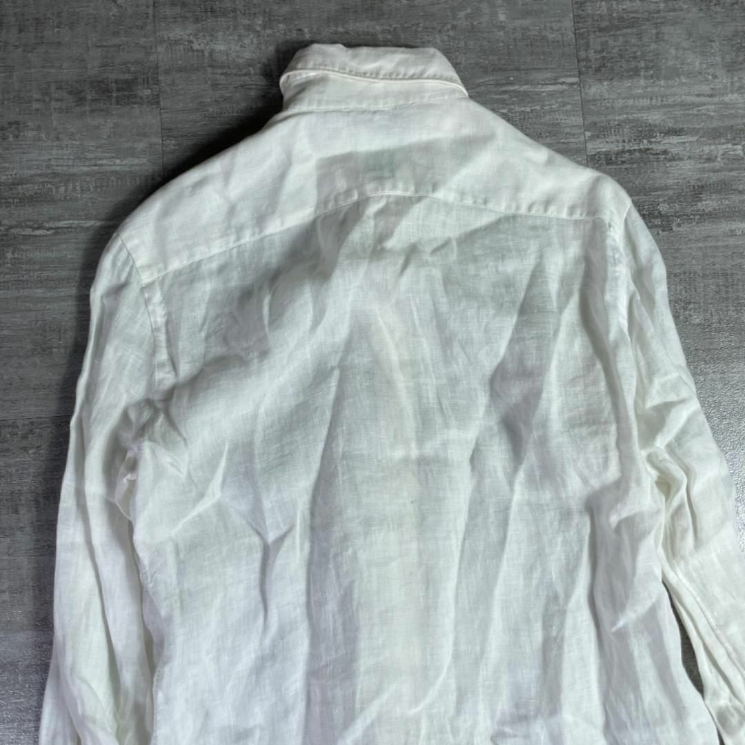 美品✨ フィナモレ イタリア製　リネンシャツ　サイズ40　M～L 付属品完備