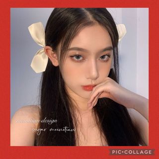 即購入OK  韓国　ヘアクリップ　髪飾り　縦リボン　2個セット(ヘアピン)