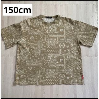 150cmペイズリー BIG ビッグT オーバーサイズ ベージュ(Tシャツ/カットソー)