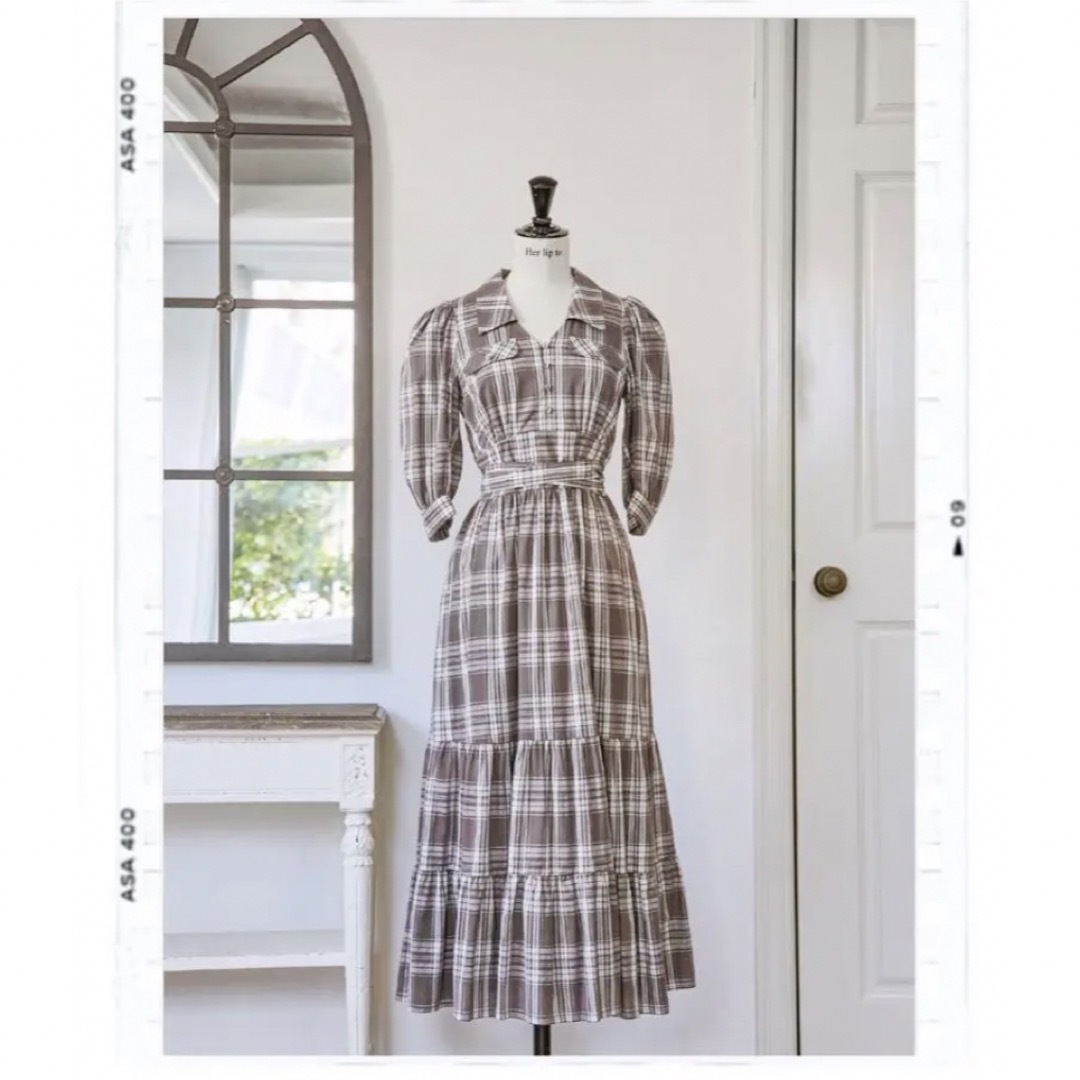 herlipto☆Bergamo Plaid Tiered Long Dress