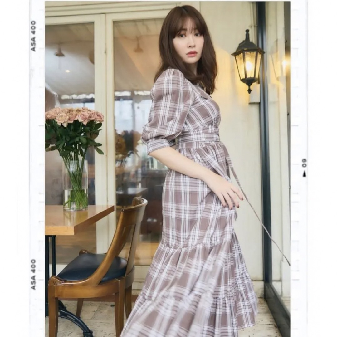 herlipto☆Bergamo Plaid Tiered Long Dress