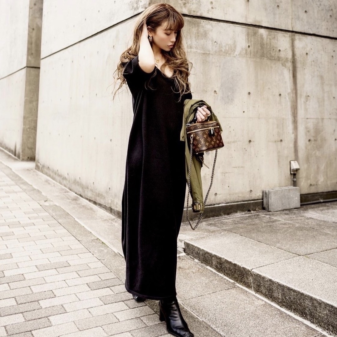 着用一回のみ!glam lips Knit set-up BLACK