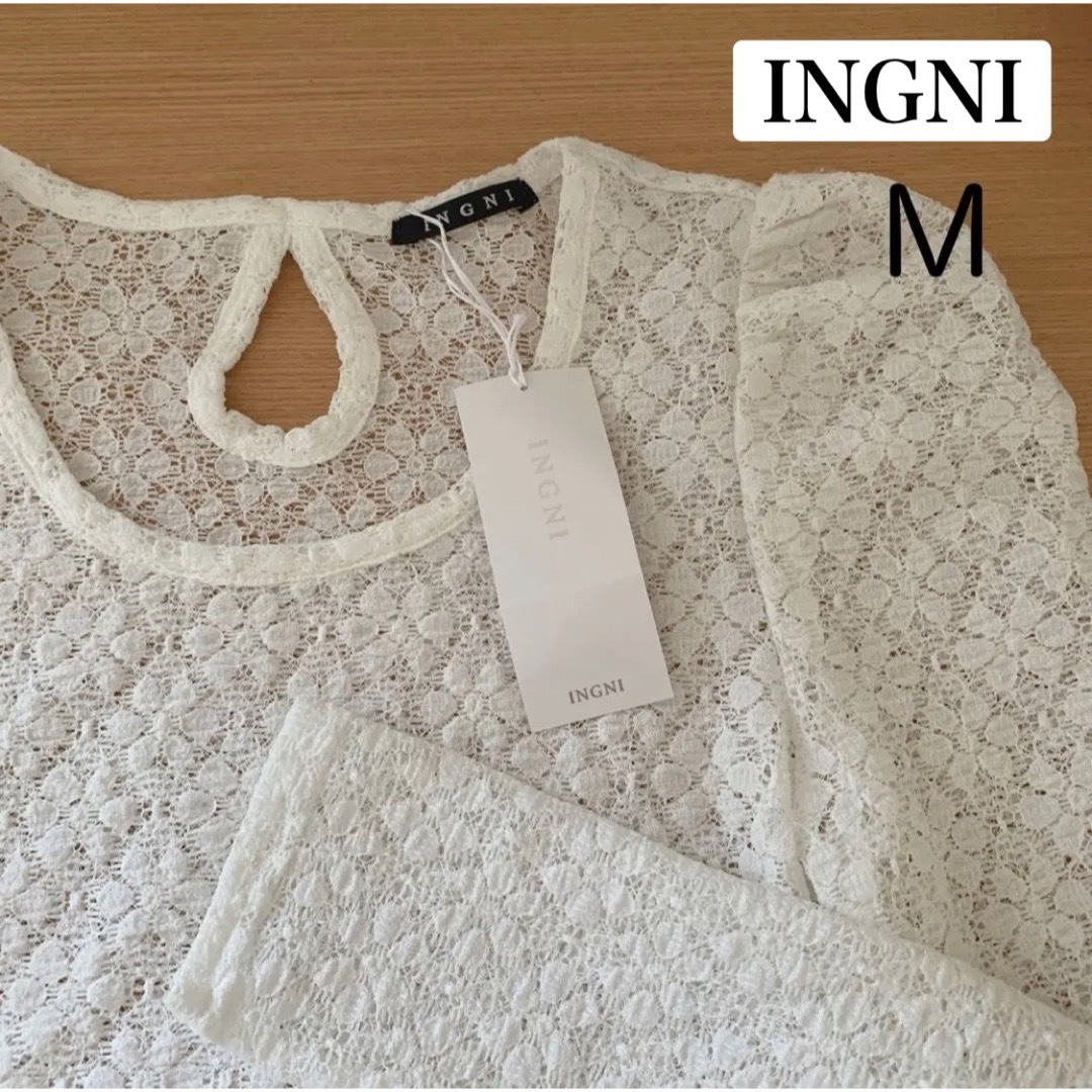 INGNI(イング)の【新品タグ付き】INGNI 総レース 長袖 オフホワイト M レディースのトップス(シャツ/ブラウス(長袖/七分))の商品写真