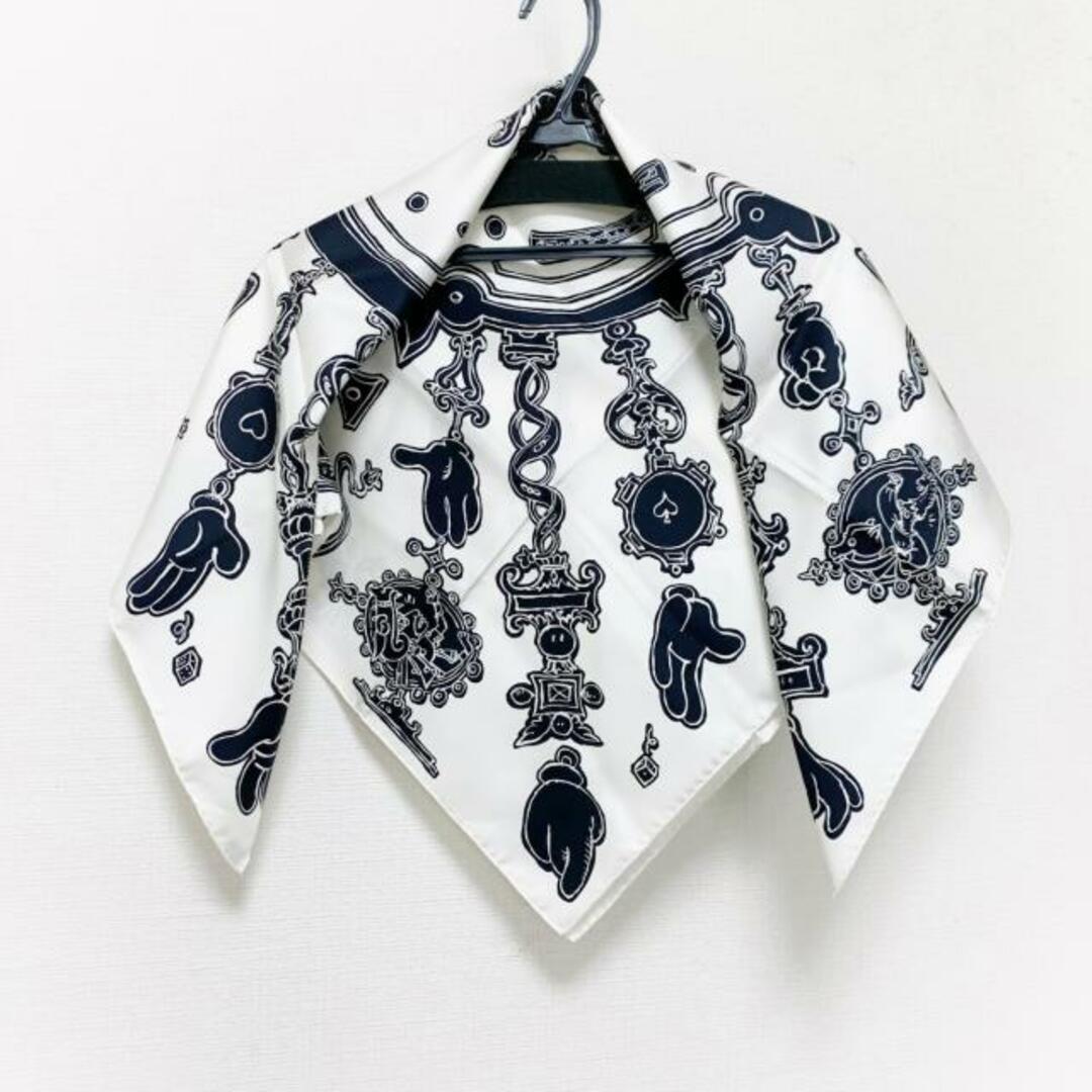 エルメス スカーフ美品 カレ140 白×黒