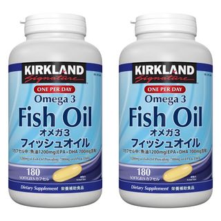 カークランド(KIRKLAND)のカークランドシグネチャー フィッシュオイル オメガ3 180粒　2個(その他)