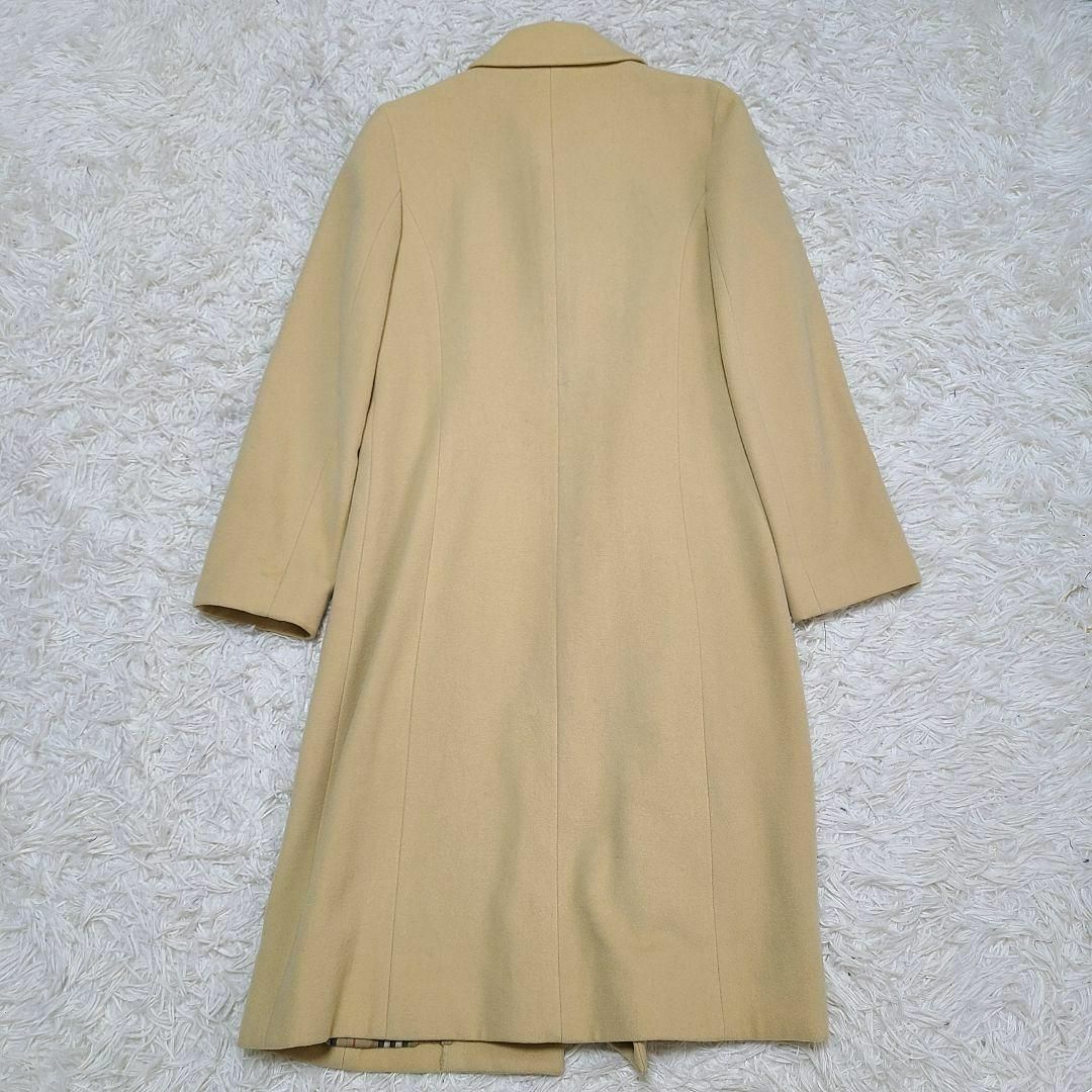 バーバリーブルーレーベル ロングコート カシミヤ混 M ノバチェック