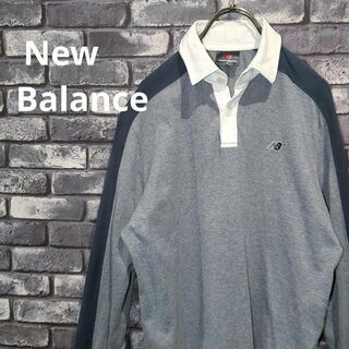 ニューバランス(New Balance)のニューバランス　ポロシャツ　ラガーシャツ　ロンT ワンポイントロゴ刺繍　グレー(ポロシャツ)