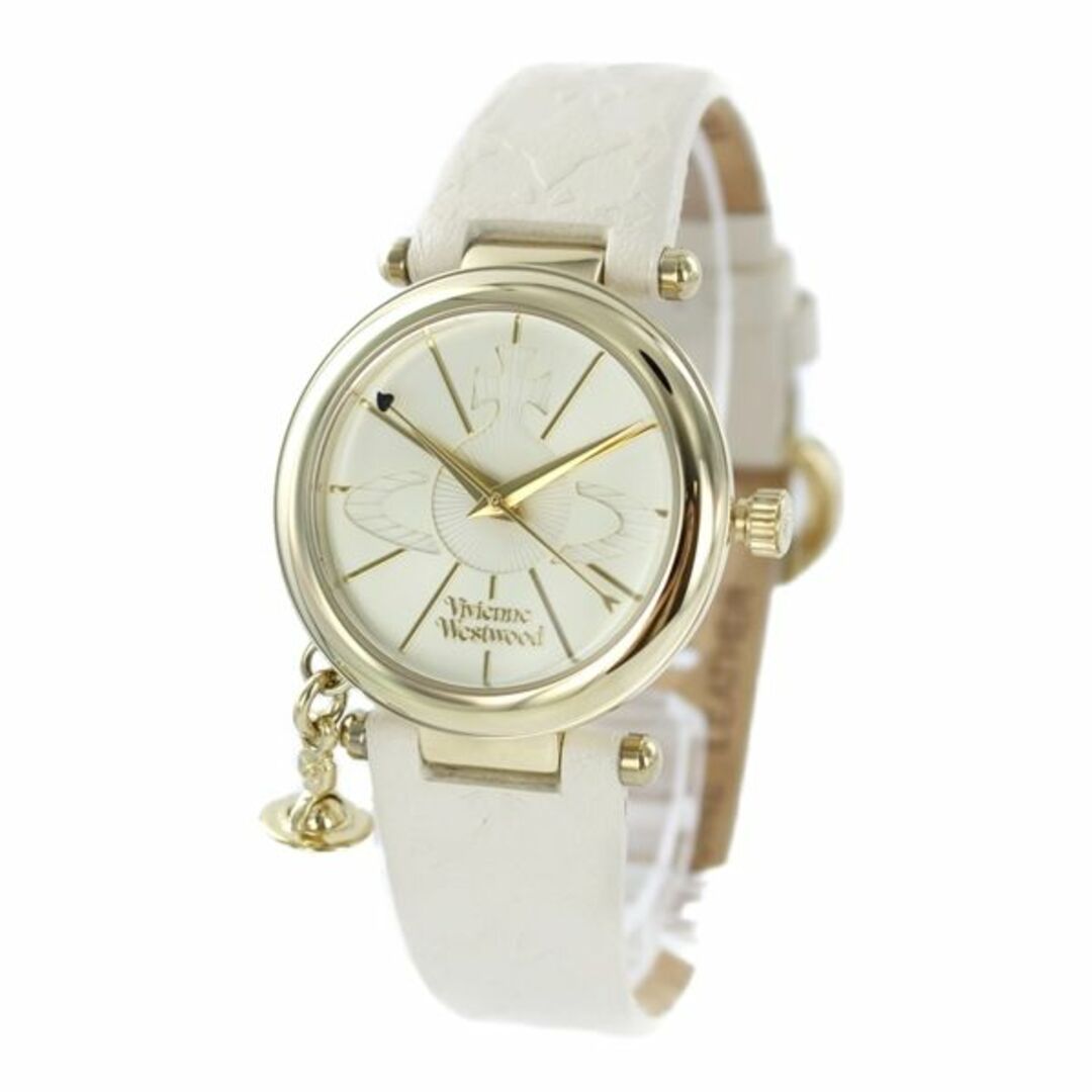 Vivienne Westwood(ヴィヴィアンウエストウッド)の【ショッパー付き】ヴィヴィアン ウエストウッド 時計 レディース 腕時計 オーブチャーム ホワイトレザー VV006WHWH レディースのファッション小物(腕時計)の商品写真