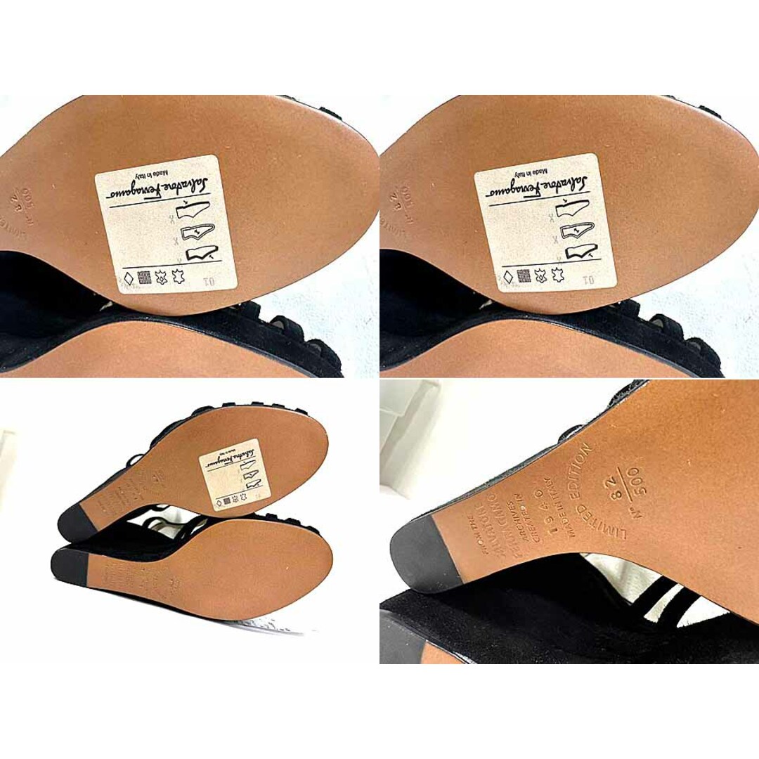 Ferragamo(フェラガモ)の【未使用】【新古品】Salvatore Ferragamo フェラガモ・クリエイションズ　サンダル　ブラック　37　高級ライン　1940年　ウエッジソールサンダル レディースの靴/シューズ(サンダル)の商品写真