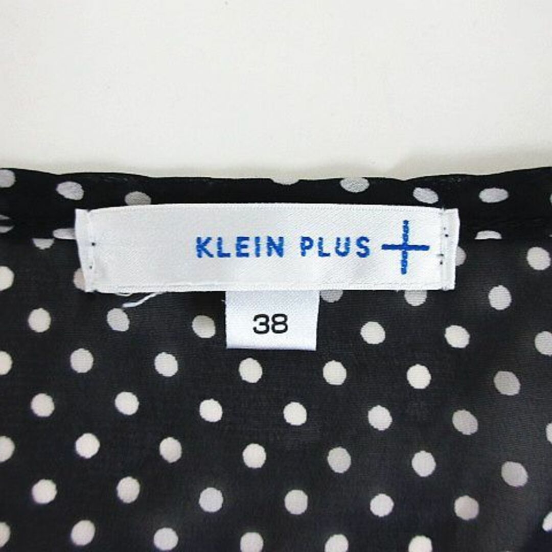 KLEIN PLUS(クランプリュス)のクランプリュス ブラウス 五分袖 Uネック プルオーバー ドット 38 ネイビー レディースのトップス(その他)の商品写真