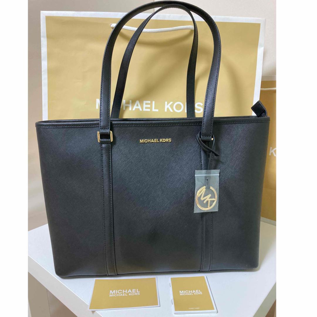 Michael Kors   新品未使用マイケルコース 黒革ショルダートートバッグ