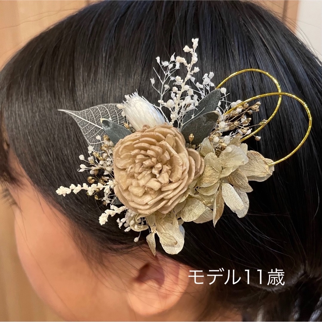 ヘアクリップ5  髪飾り　着物　3歳　前撮り ハンドメイドのアクセサリー(ヘアアクセサリー)の商品写真