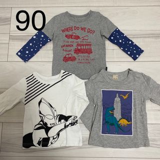 トップス　ロンT　3着セット　90cm(Tシャツ/カットソー)