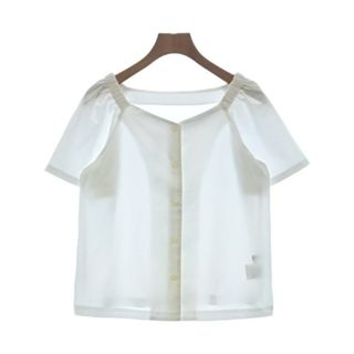 ナチュラルビューティーベーシック(NATURAL BEAUTY BASIC)のNATURAL BEAUTY BASIC ブラウス S 白(ストライプ) 【古着】【中古】(シャツ/ブラウス(長袖/七分))