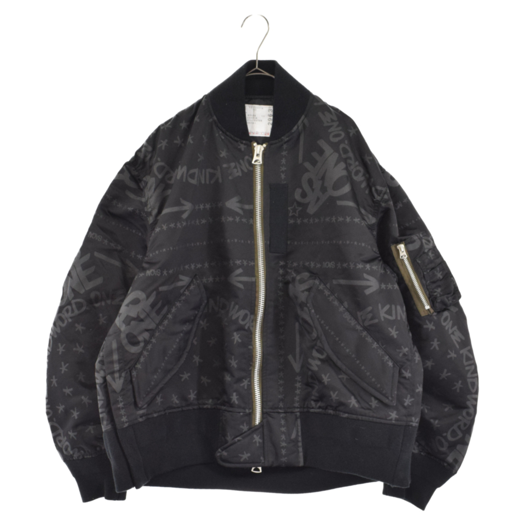 Sacai サカイ 23SS Eric Haze Bandana Print Blouson エリックヘイズ バンダナプリントボンバージャケット ブラック MA-1 23-02963M70センチ身幅