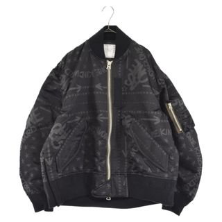 sacai ジャケット×MA-1 切り替え　ブラック　黒　2 サカイ