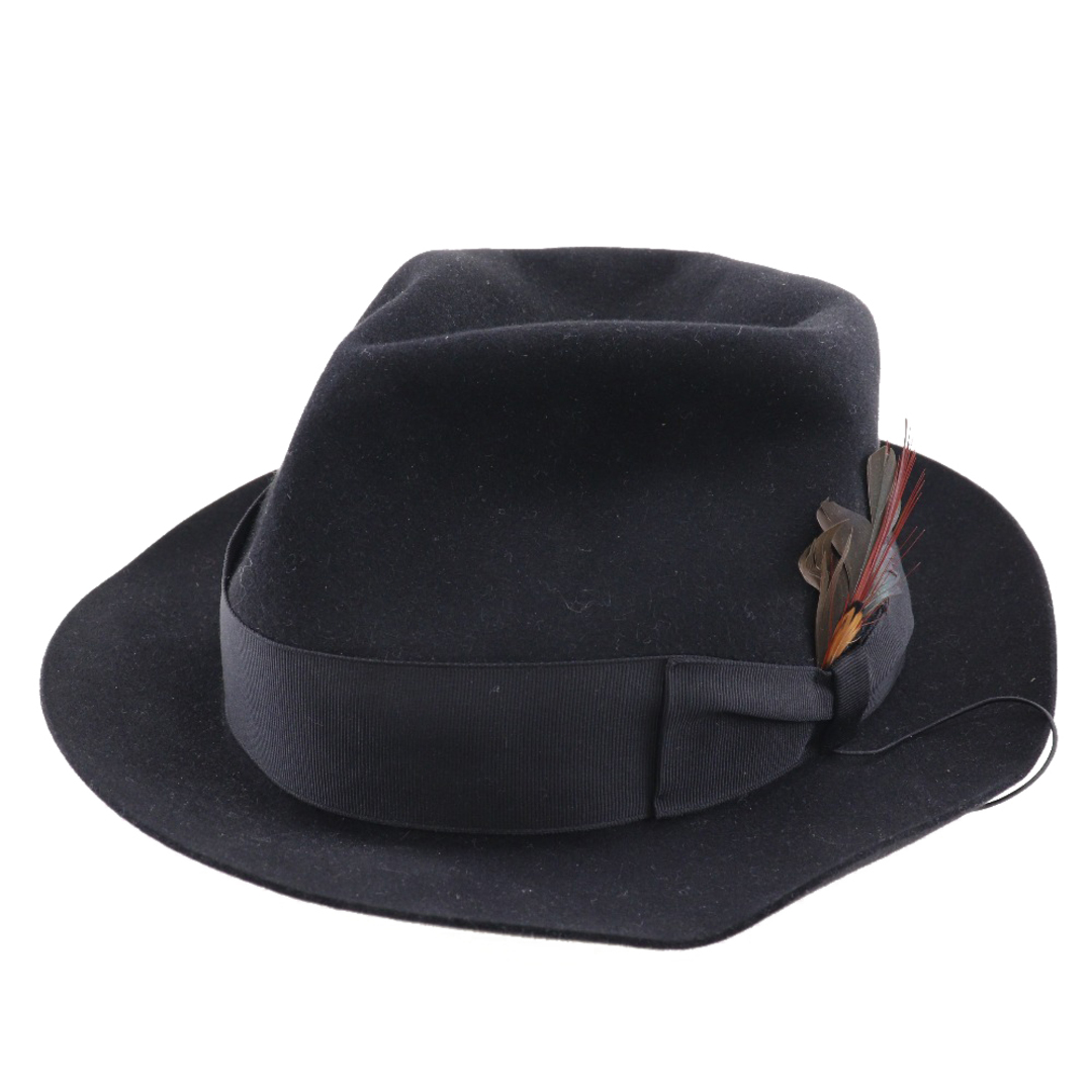 Borsalino ボルサリーノ ハット 58cm グレーx黒