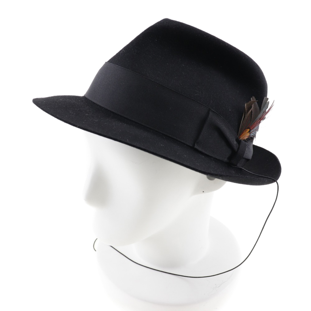 Borsalino - 【Borsalino】ボルサリーノ ハット ウール×レザー 黒