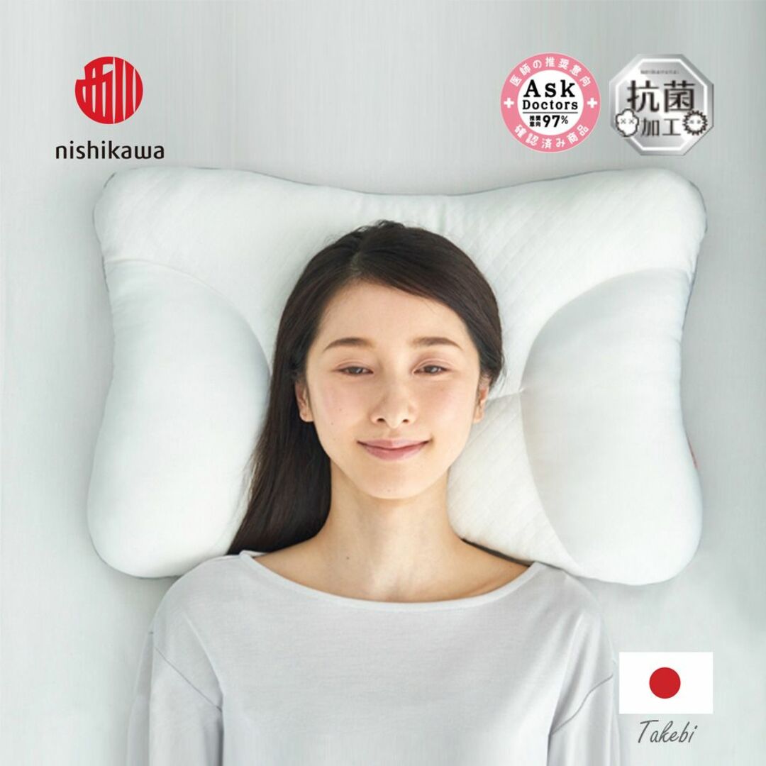 西川 医師がすすめる健康枕 もっと寝顔美人(とても低め) 柔らかくへたりにくい枕