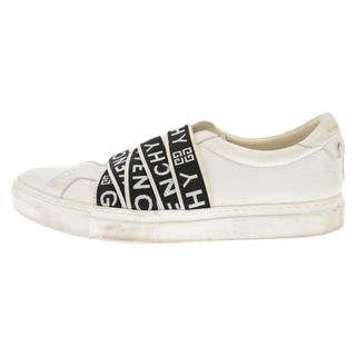 GIVENCHY Urban Street Leather Sneakers DN0230 ジバンシー アーバンストリートレザースニーカー ローカット ロゴストラップ ベルクロ スリッポン ホワイト×ブラック サイズ44【230515】【-B】【me04】