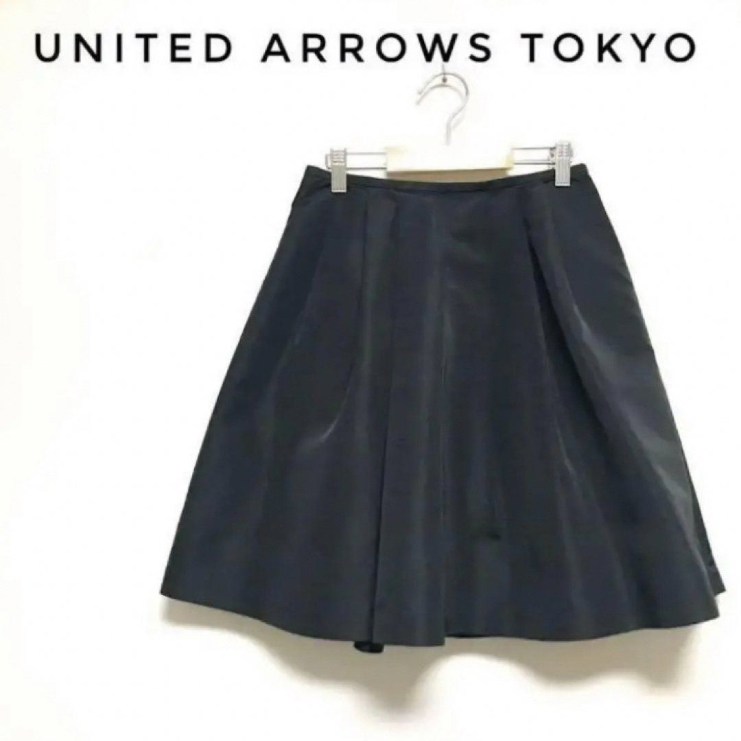 UNITED ARROWS(ユナイテッドアローズ)の【美品】UNITED ARROWS TOKYO スカート 黒 ブラック レディースのスカート(ひざ丈スカート)の商品写真