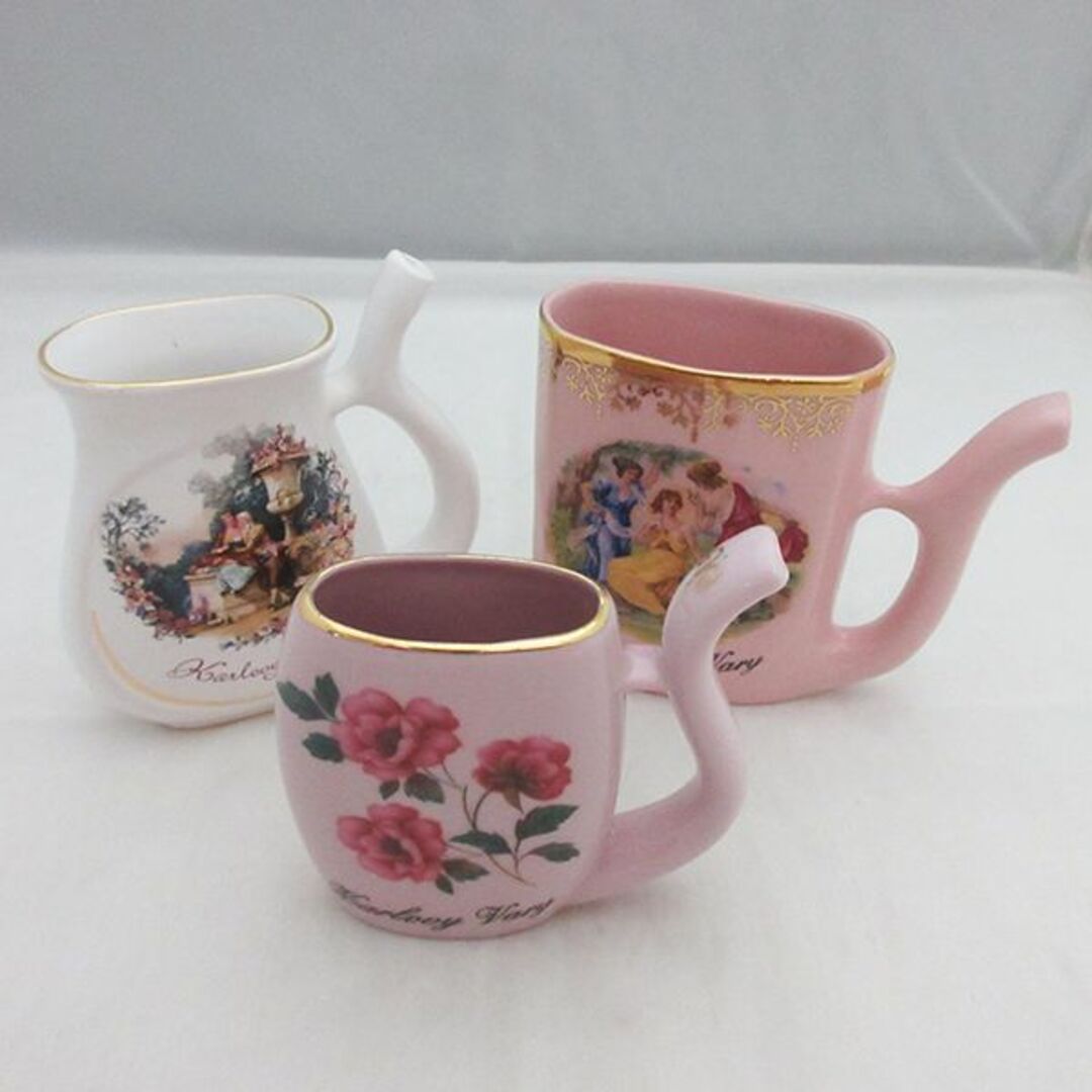 3個セット カルロヴィ・ヴァリ 温泉飲用カップ 飲泉カップ porcelan