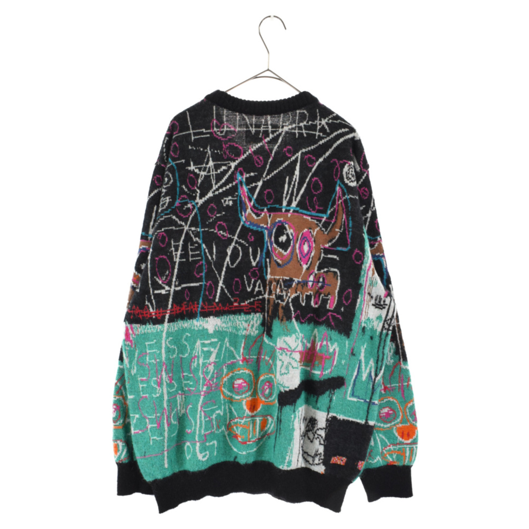 WACKO MARIA ワコマリア ×JEAN-MICHEL BASQUIA CREW NECK SWEATER×ジャンミシェルバスキア クルーネックニット長袖セーター BASQUIAT-WM-KN09 ブラック