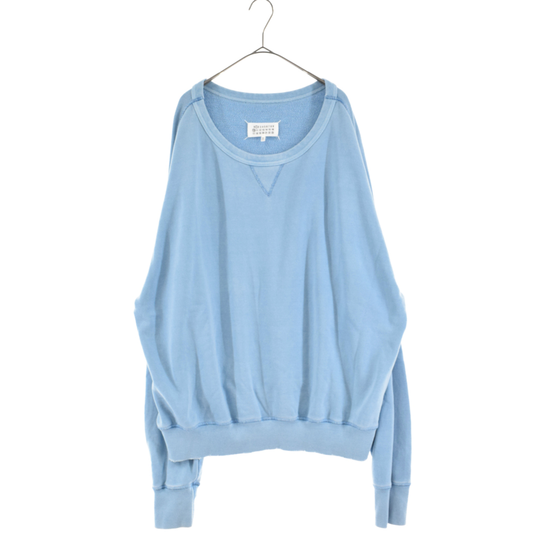 Martin Margiela マルタンマルジェラ 23SS Damaged Drop Shoulder SweatShirts ダメージ加工 ドロップショルダー スウェット トレーナー S50GU0207S25570 ブルー